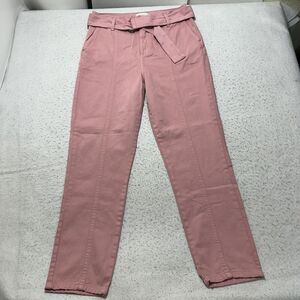Shoulder Women's 40 (12) Mauve Pink High Rise Slim Straight Leg Jeans With Belt